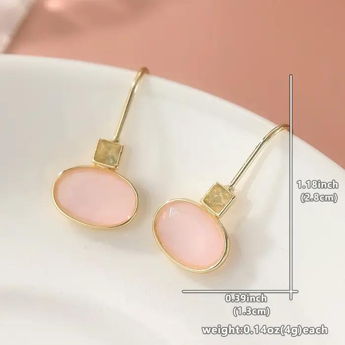 Boucles d'oreilles pendantes en résine avec placage or pour femmes élégantes et occasions spéciales