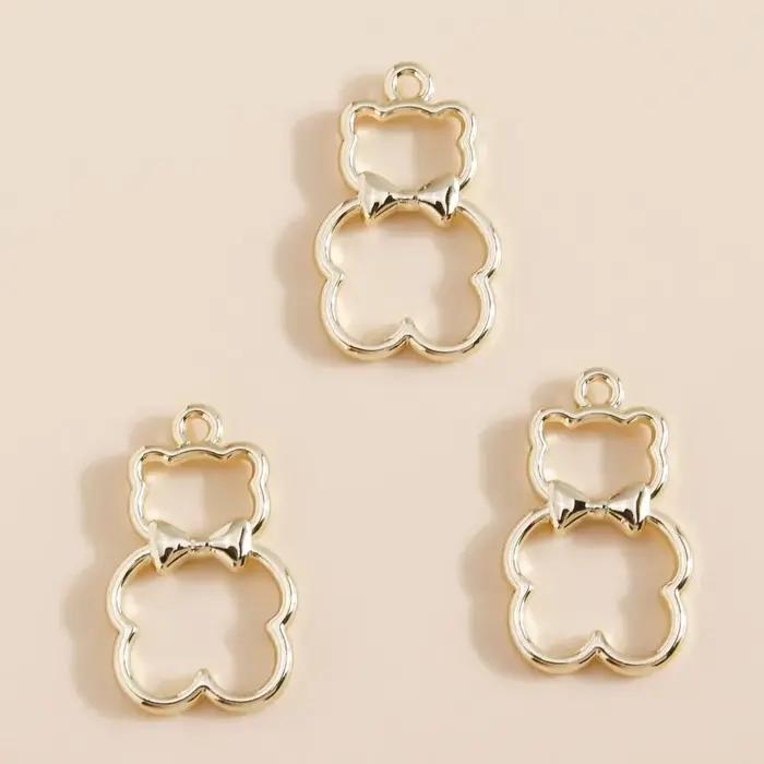 Charme ours Leslie-Breloques plaqué or pour bijoux DIY et création de bijoux personnalisés pour femmes
