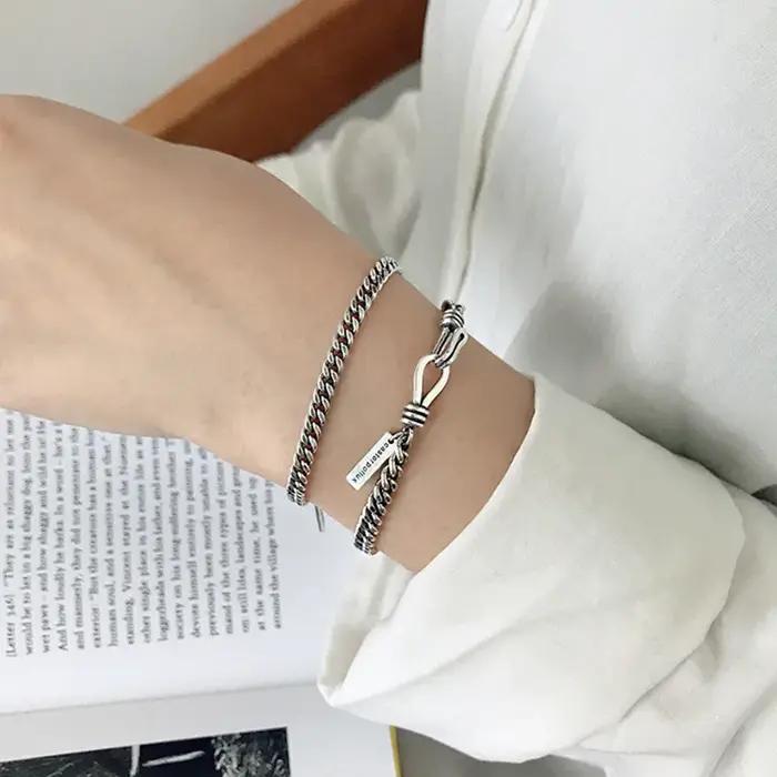 ANENJERY lune étoile Imitationn perle Bracelet à breloques 925 argent Sterling dégradé pierre