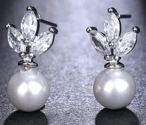 Emmaya luxe autrichien clair cubique zircone boucles d'oreilles pour femmes Imitation boucles d'orei