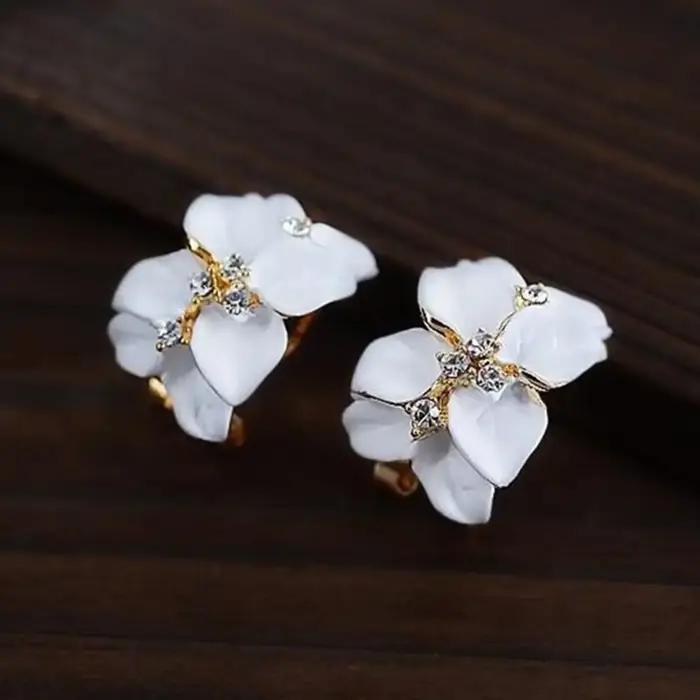 Boucles d'oreilles fleur de gardénia pour femmes