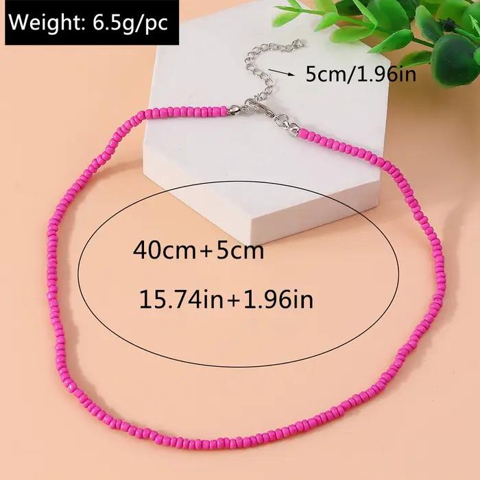 Collier de perles colorées fait à la main pour femmes et filles