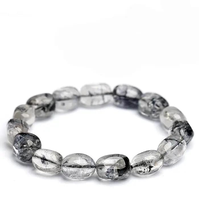 Bracelet en Diamant Herkimer Flash Noir Naturel Unique Bracelets Femme Occasions Spéciales Gemme de Protection Énergie Spirituelle Occasions Fêtes Anniversaires Bal Réveillon