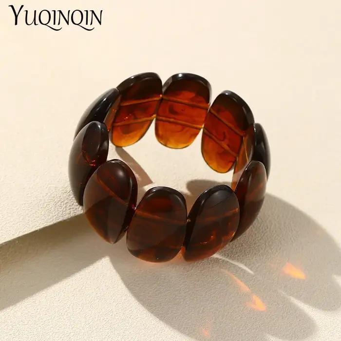 Bracelets fantaisie en résine perlée pour femmes et filles