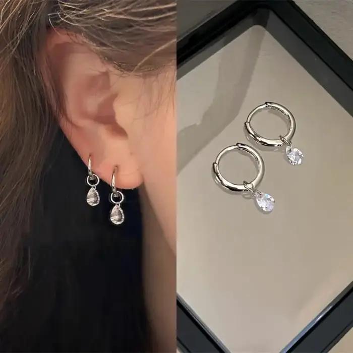 Boucles d'oreilles en forme de goutte de rosée minimalistes et élégantes pour femmes occasions spéciales et quotidienne