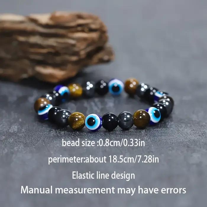 Bracelet extensible de protection contre la richesse 1 pièce – mauvais œil bleu