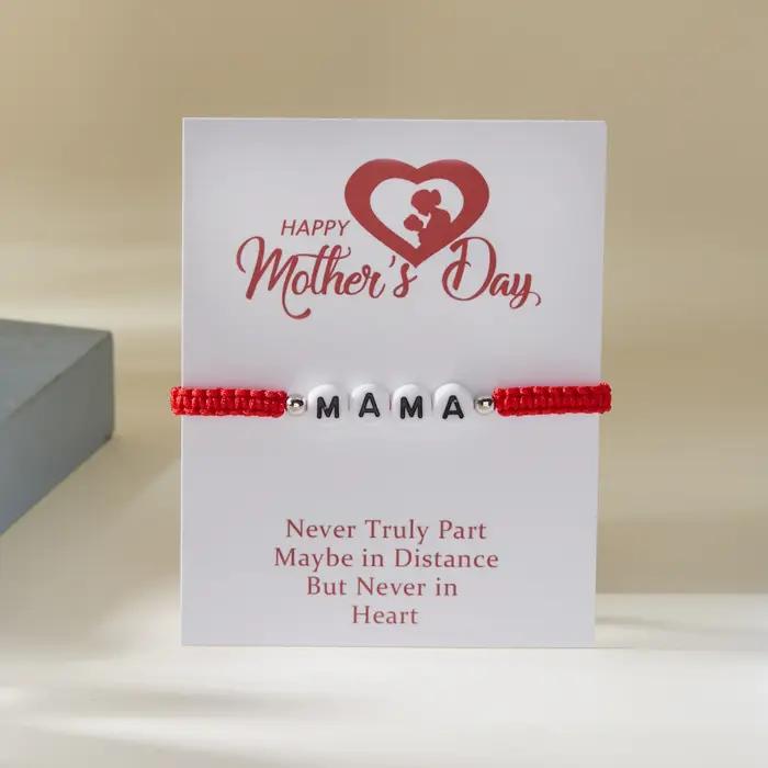 Bracelet en coton tissé à la main avec lettres personnalisables cadeau de fête des mères pour femmes style moderne ocassions spéciales