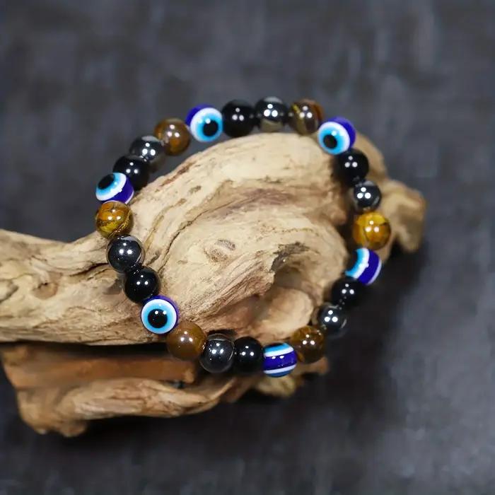 Bracelet extensible de protection contre la richesse 1 pièce – mauvais œil bleu