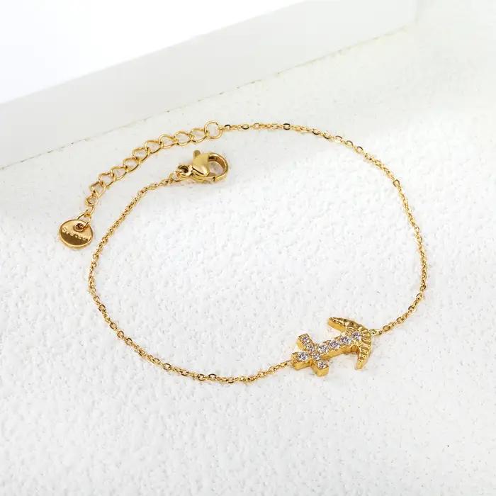 LUXUKISSKIDS classique Goth croix bracelets porte-bonheur pour femme/hommes jésus chrétien bijoux en acier inoxydable strass luxe pulseras