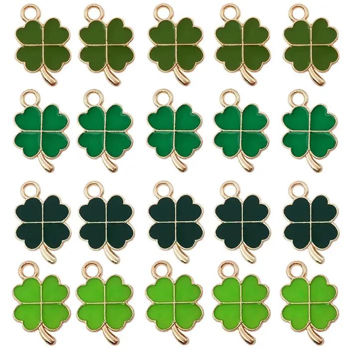 20 pièces de breloques pour la fabrication de bijoux à quatre feuilles