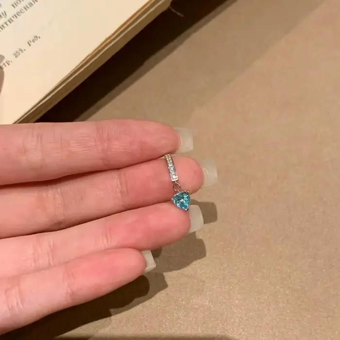 Bagues en cristal bleu-glace pour femmes avec goutte d'eau, style classique, bagues de cocktail ajustables pour soirées et cadeaux spéciaux