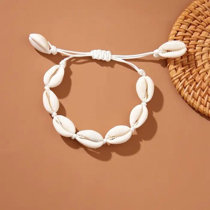 Bohème hawaïen coquillage de mer Bracelet collier bijoux bohème corde chaîne collier femmes été océa