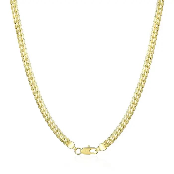 Collier chaîne latérale complète en or 18 carats
