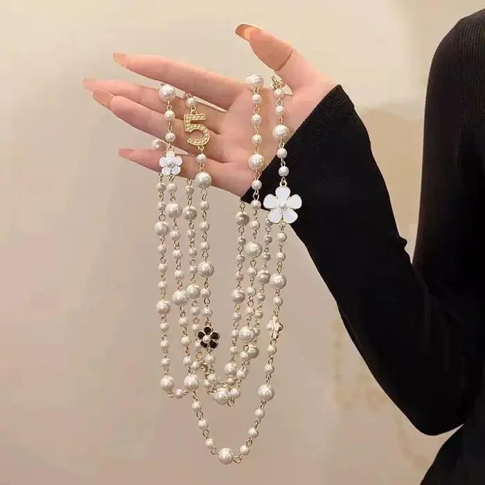 Collier de perles multicouches de luxe