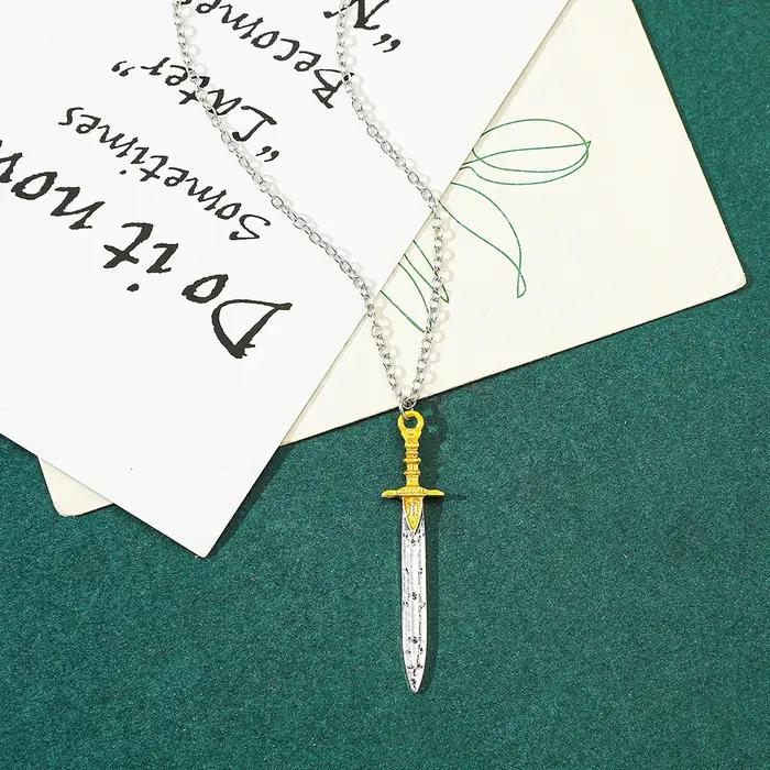 Collier d'épée vintage en alliage de zinc style punk pour hommes et femmes occasions spéciales fêtes Halloween punk rock