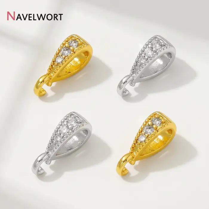 Pendentif en forme de goutte en laiton plaqué or 14K incrusté de zircon