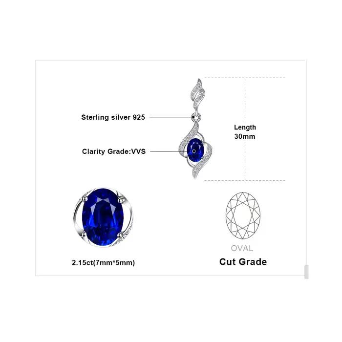 Créé saphir bleu 925 boucles d'oreilles en argent Sterling pour les femmes bijoux fins