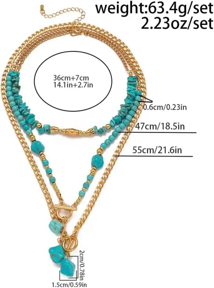 Colliers Chunky en Turquoise pour Femmes et Filles