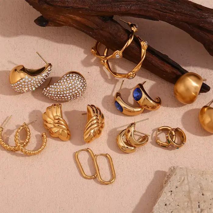 E.B.belle-Boucles d'oreilles en forme de cœur en biscuits, demi-rond, carré simple, coloré, étoile, goutte d'eau, blé, rotatif