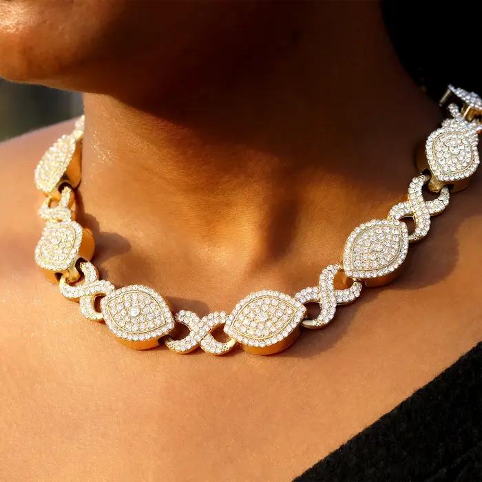 Collier chaîne maillons Marquise de luxe pour femme