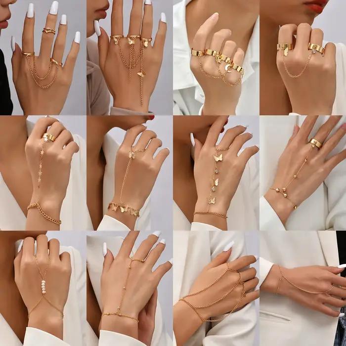 Bracelet créatif en chaîne à maillons papillon pour femmes