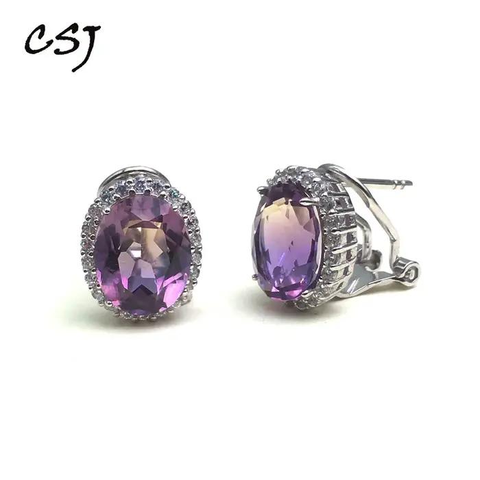 Boucles d'oreilles ovales en argent regardé 925 pour femme