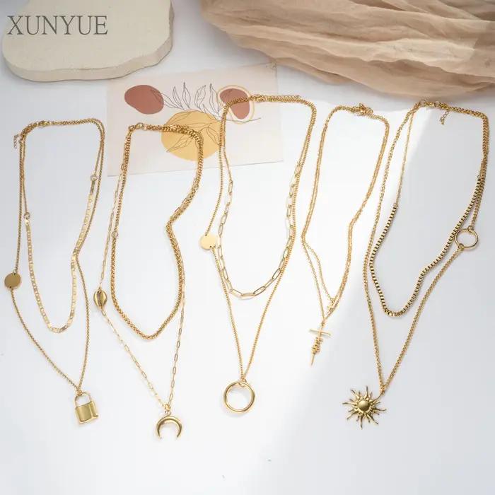 XUNYUE – collier avec pendentif grand soleil exagéré