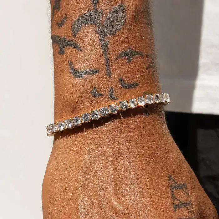 Bracelet de Tennis en cristal de luxe pour hommes