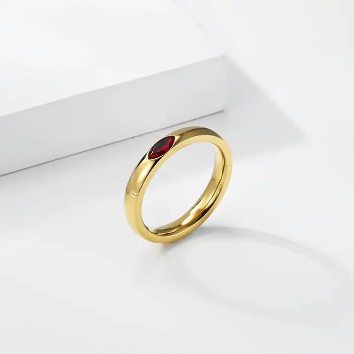 Bague en cristal taille marquise anti-ternissement pour femme