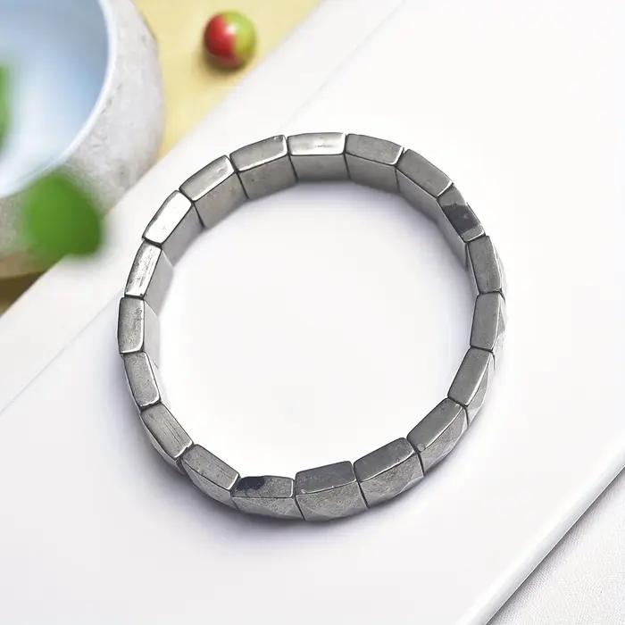 1 bracelet à facettes en pyrite naturelle