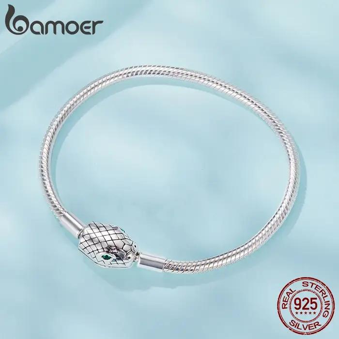 Bamoer 925 en argent Sterling classique chaîne de base serpent os