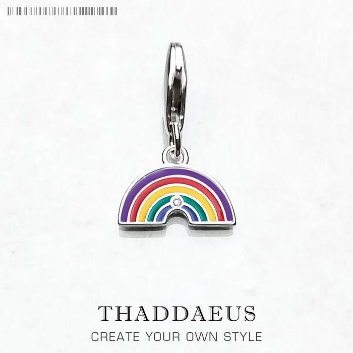 Pendentif à breloque arc-en-ciel Pride pour hommes et femmes, argent regardé 925, bijoux fins, cadea