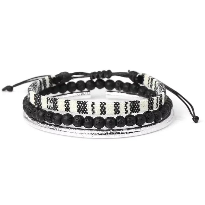 Ensemble de bracelets en perles pour hommes, style bohème, été, plage, fête, bijoux, Vintage, tressé à la main, ajustables, cadeaux pour filles et femmes