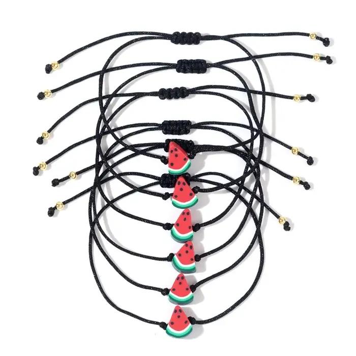 Bracelet Boho Fruit Heishi en terre cuite pour femmes style bohème pastèque motifs naturellement élégants à offrir pour occasions spéciales