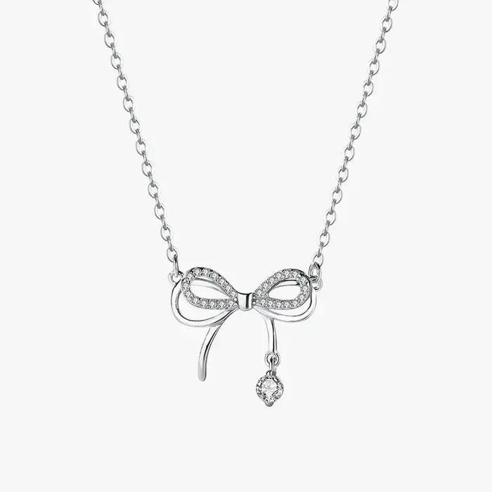 Collier pendentif brillant en argent regardé 925 pour femme, bijoux de mariage, meilleur cadeau, arg