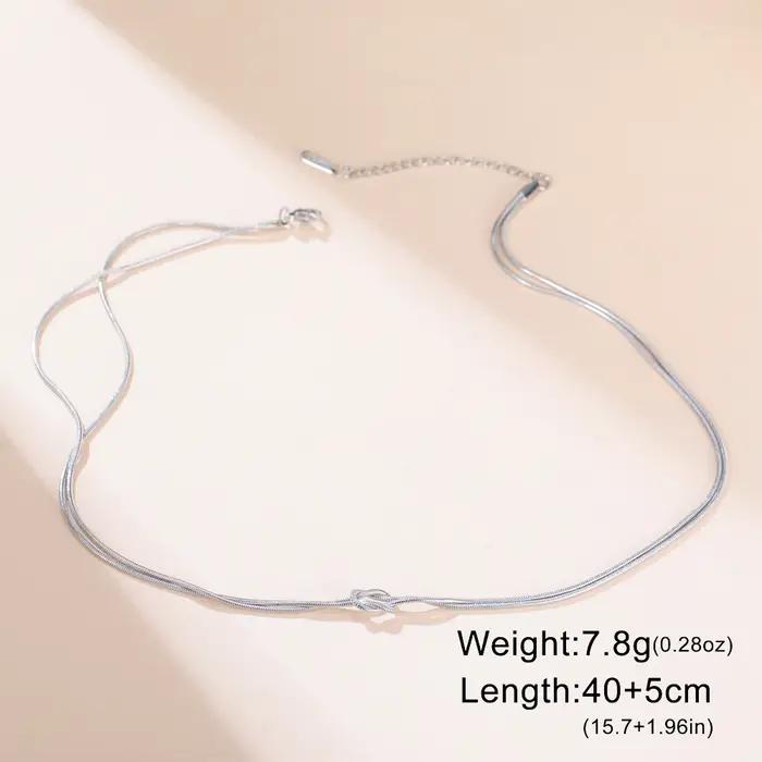 EUEAVAN – collier chaîne serpent nouée pour femmes, 1 pièce, chaînes de cou en acier inoxydable, ras