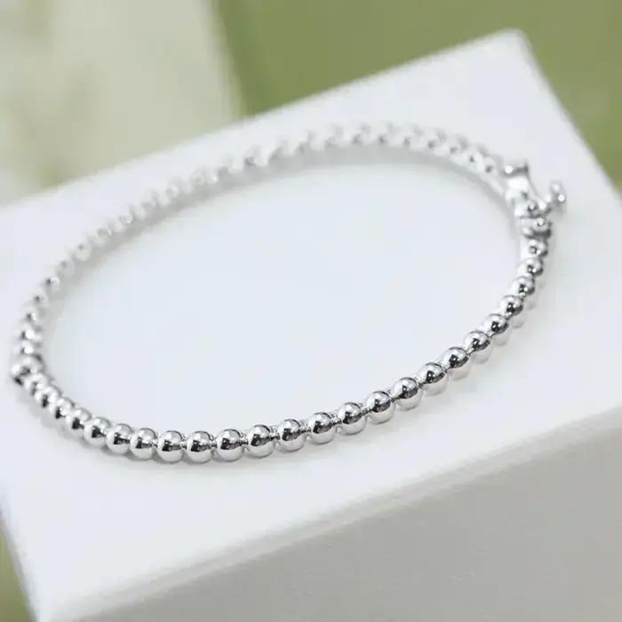 Bracelet en argent Sterling 925 de haute qualité, perles exquises, bijoux de luxe pour dames, cadeau