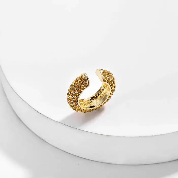 Boho Cristal Oreille Manchette Brincos C Forme Coloré Pas Percé Déclaration Boucle D'oreille pour les Femmes Charme Clip De Mariage Bijoux ZA 2019