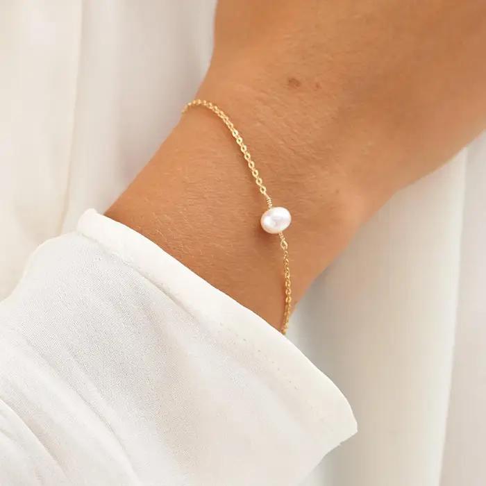 Bracelet de perles baroques naturelles pour femme