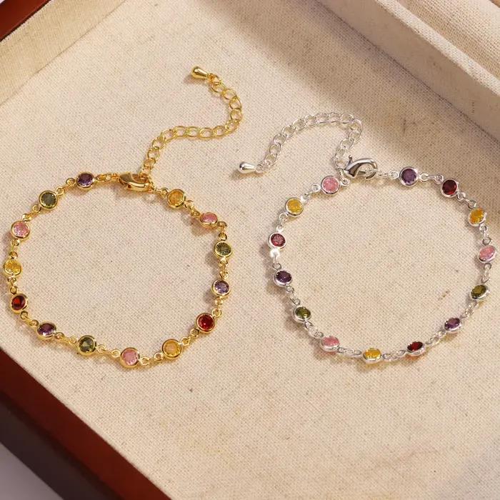 Bracelet de perles de strass colorées pour femmes