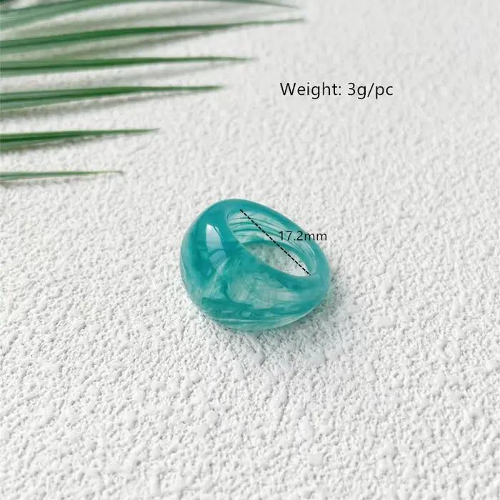 UJBOX – bague en gelée acrylique florale multicolore