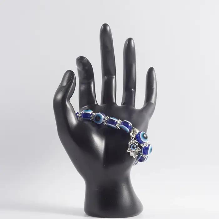 Bracelet mauvais œil bleu main de Fatima grec turc mille yeux pendentif de paume fait