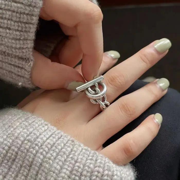 Bague ronde en argent Sterling 925 ajustable pour femmes et hommes occasions spéciales soirée cocktail partie festive