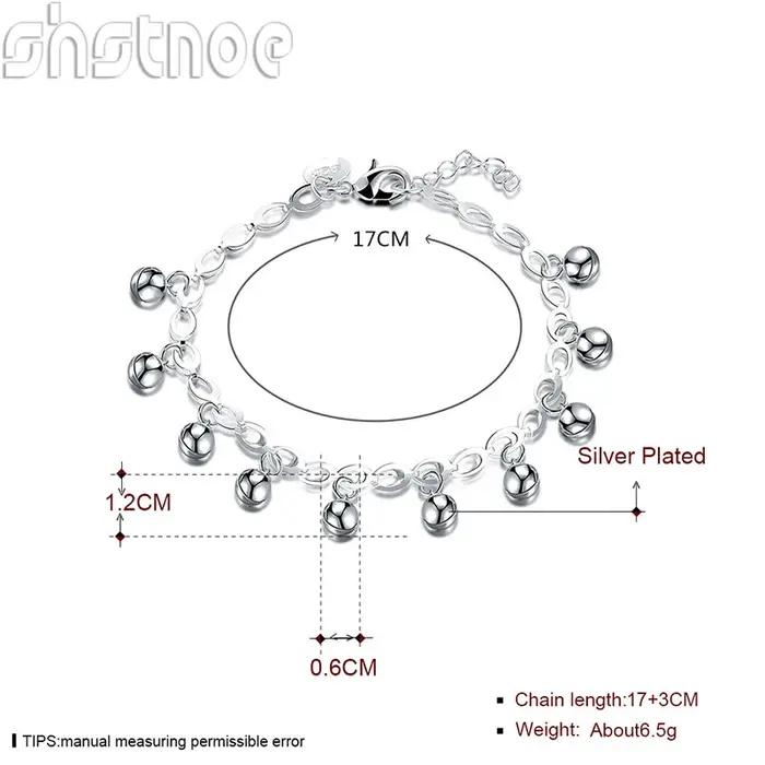 Bracelet cloche élégant et charmant en argent Sterling 925
