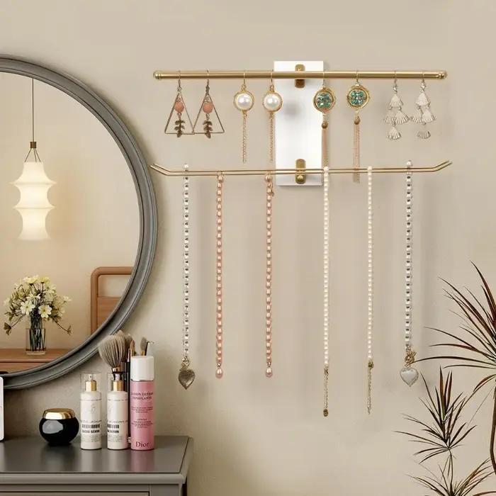 Porte-bijoux mural suspendu en métal