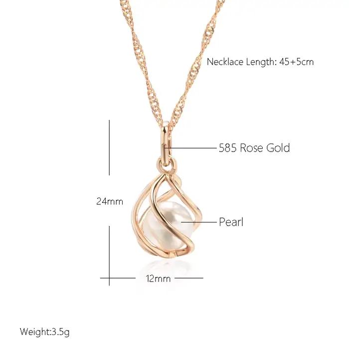 Kinel – collier de luxe avec pendentif en or Rose pour femmes