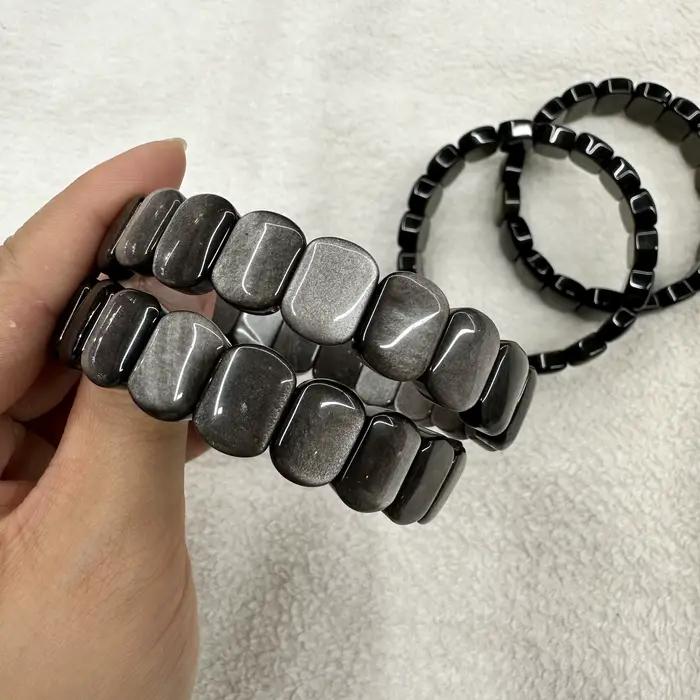2023 nouvelle pierre d'obsidienne 9 × 14mm perles mode énergie Bracelet naturel pierres précieuses bijoux