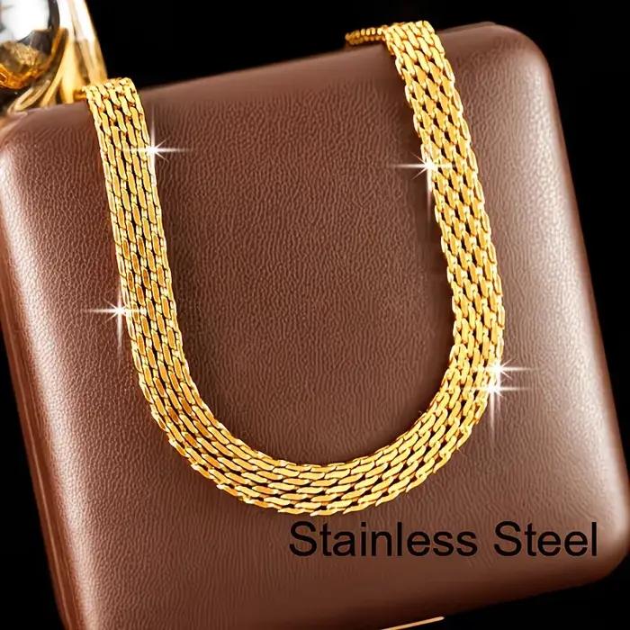 Collier en acier inoxydable or squelette bijou unisexe classique pour hommes femmes occasions spéciales quotidiennes