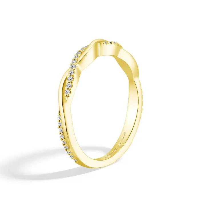 Ensemble de bagues empilables 2 carats taille poire en or 14K