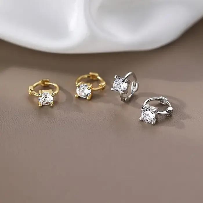 Petites boucles d'oreilles en cristal pour femmes